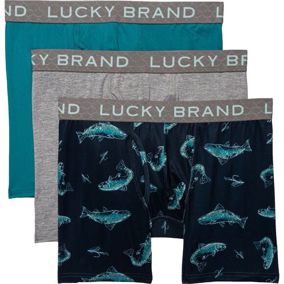 Lucky Brand 3 Pack Men Essential Soft Stretch Boxer Briefs with Fly Pouch Sz XL - Picture 7 of 15